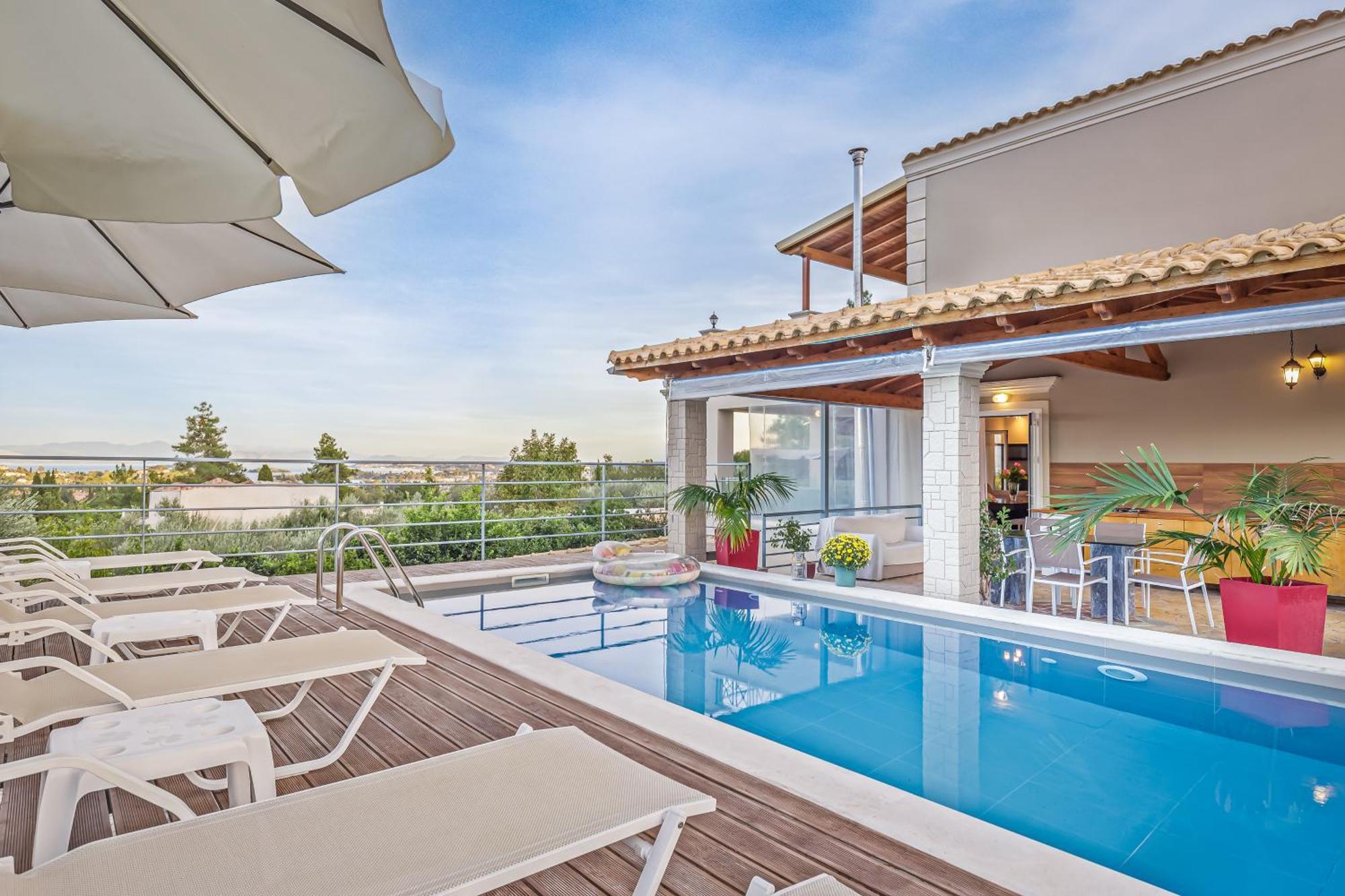 Villa Olivia Corfu - Amazing Sea-View 3 Bedroom Villa With A Pool Gazátika Exterior foto
